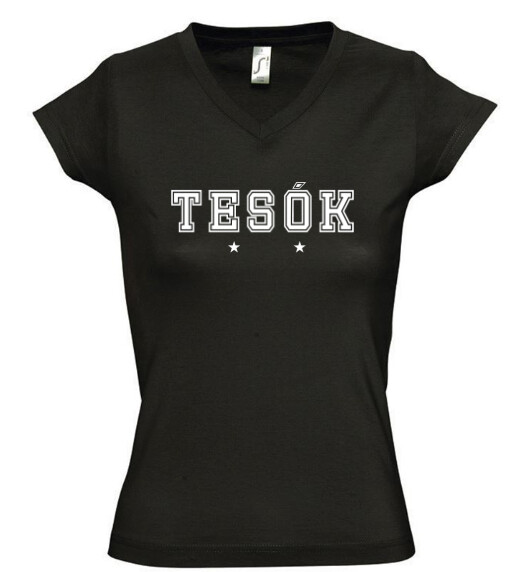 Női V nyakú póló