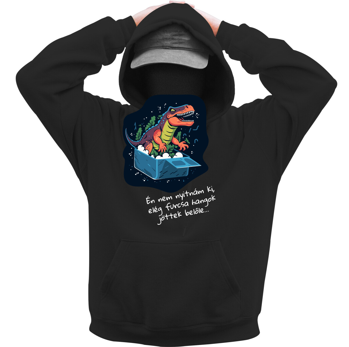 Kapucnis belebújós pulóver