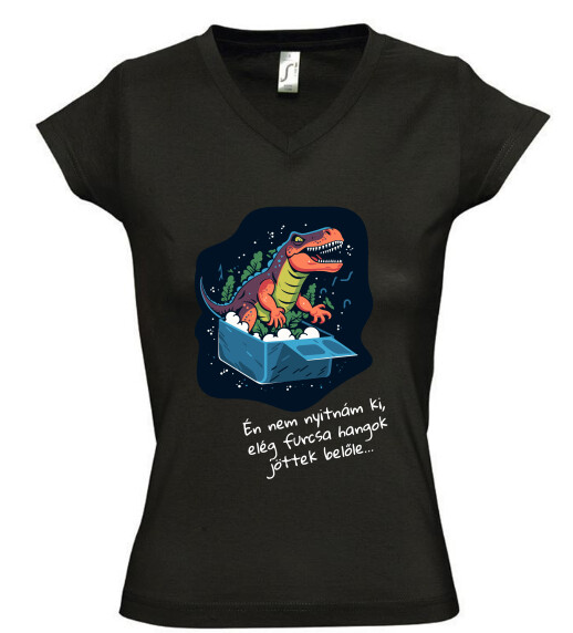 Női V nyakú póló