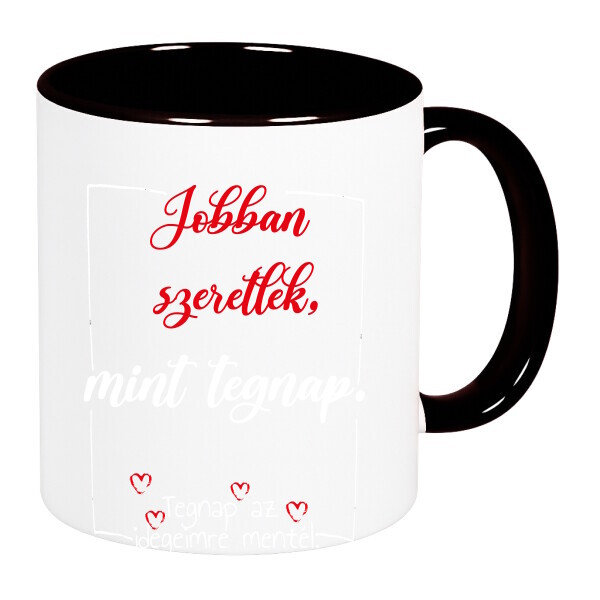 Színes fülű és belsejű bögre