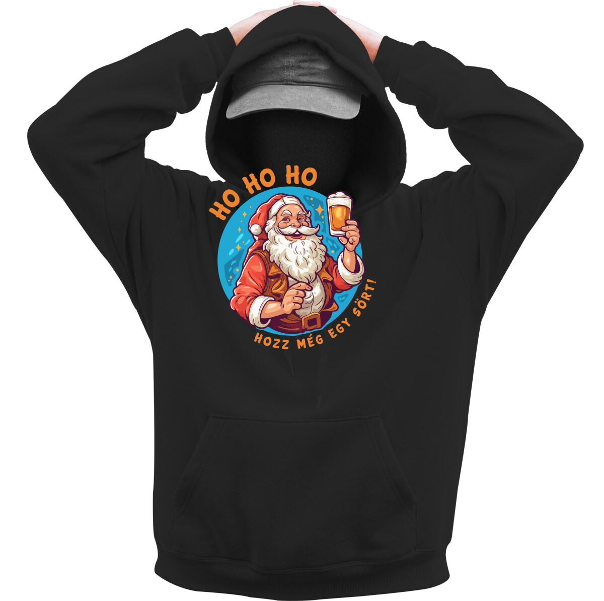 Kapucnis belebújós pulóver