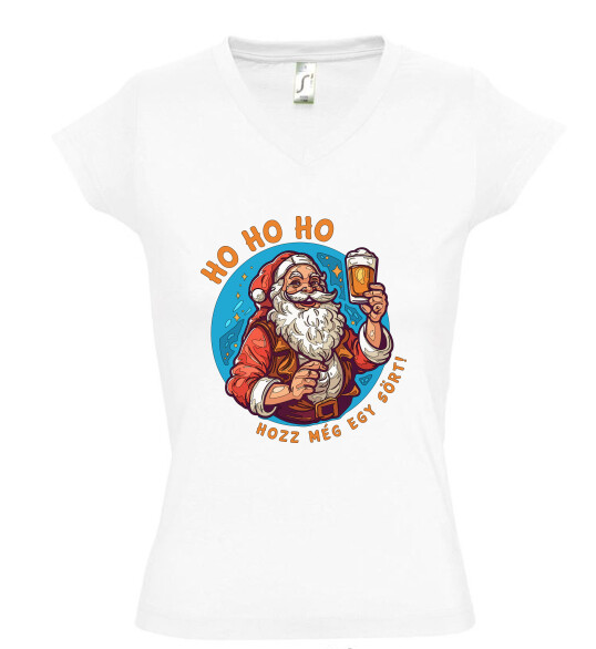 Női V nyakú póló