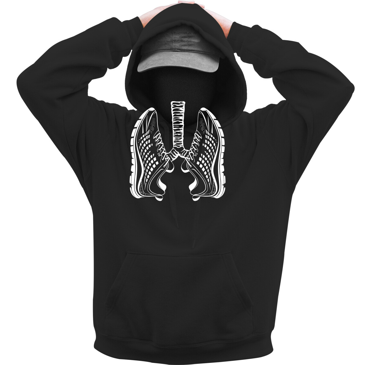 Kapucnis belebújós pulóver