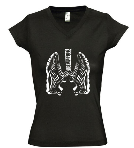 Női V nyakú póló