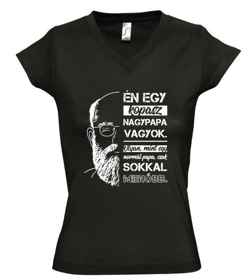 Női V nyakú póló