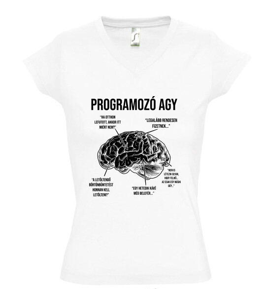 Női V nyakú póló