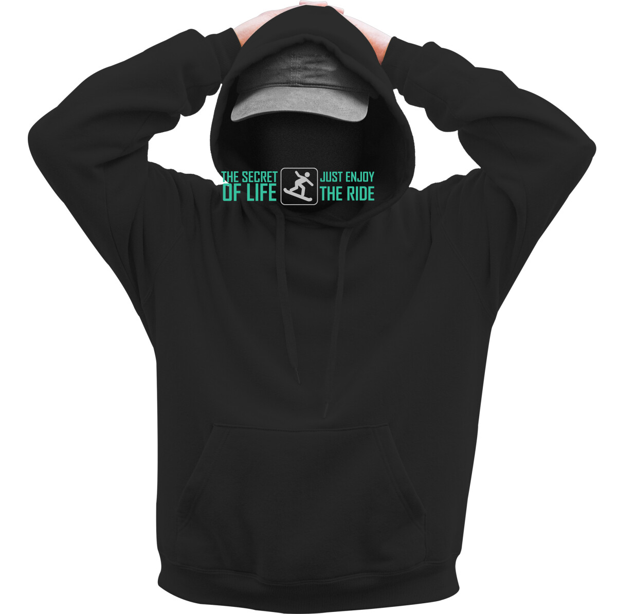 Kapucnis belebújós pulóver