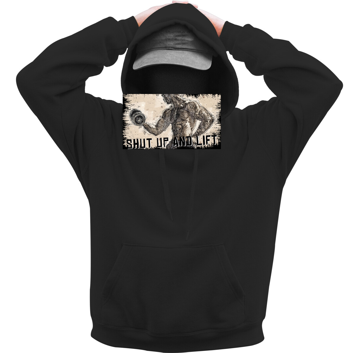 Kapucnis belebújós pulóver