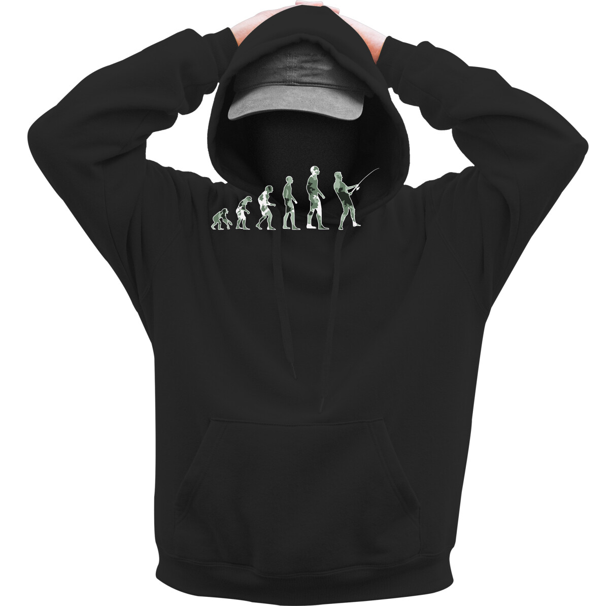 Kapucnis belebújós pulóver