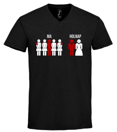 Unisex V nyakú póló