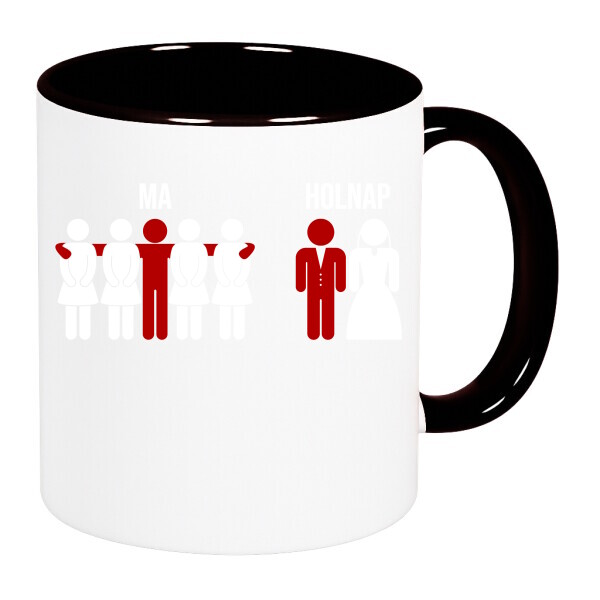 Színes fülű és belsejű bögre