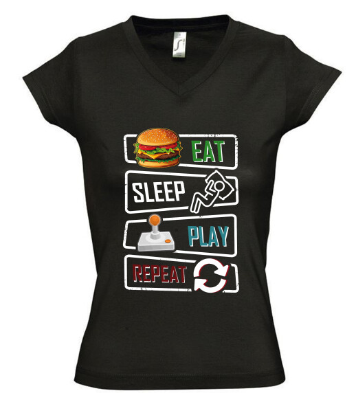 Női V nyakú póló