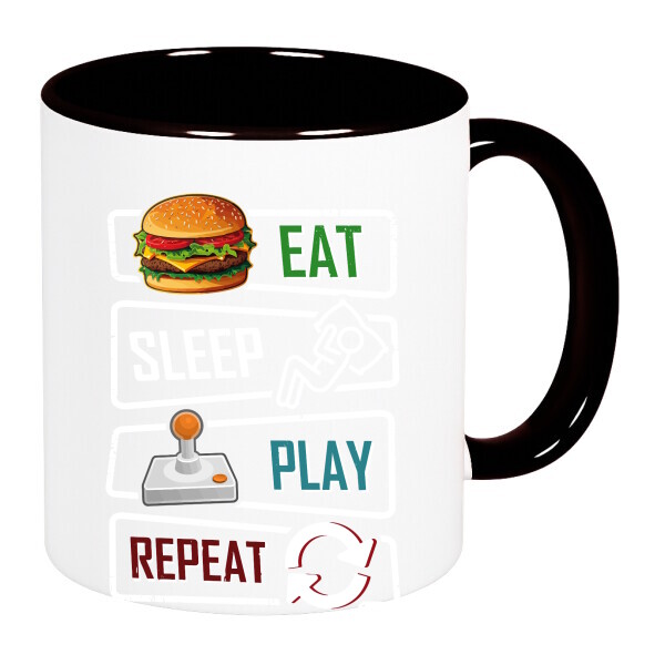 Színes fülű és belsejű bögre