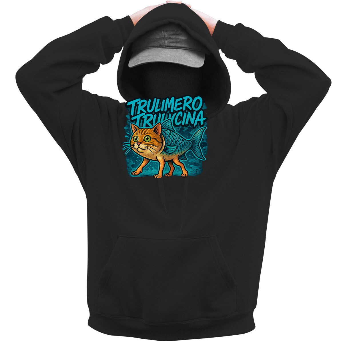 Kapucnis belebújós pulóver