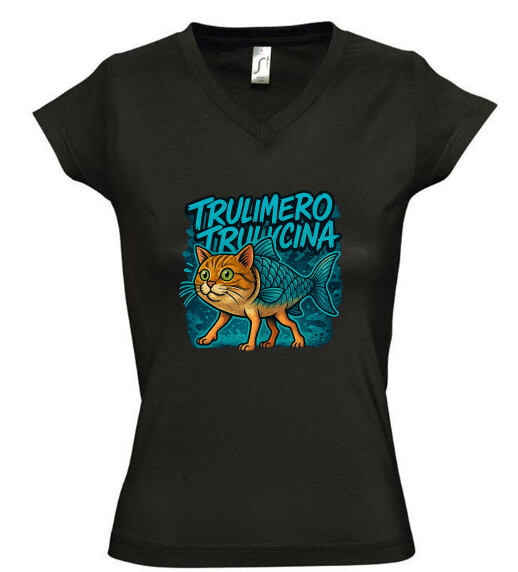 Női V nyakú póló