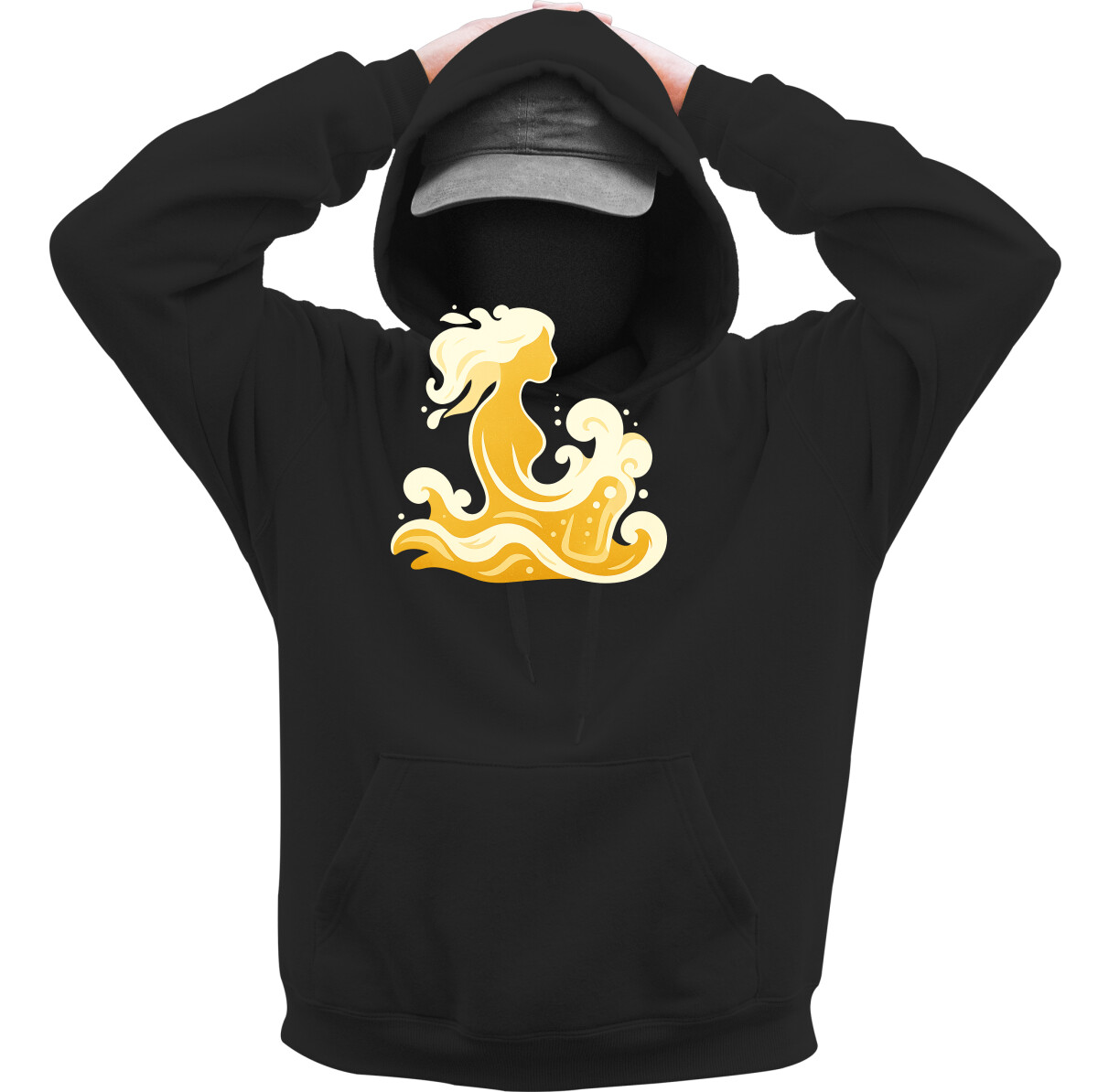 Kapucnis belebújós pulóver