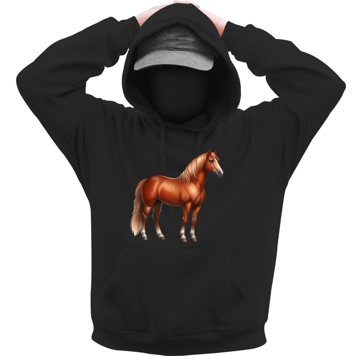 Kapucnis belebújós pulóver