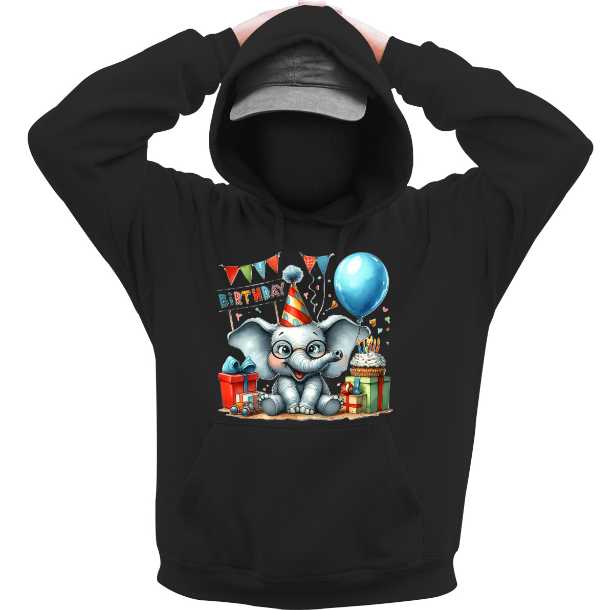 Kapucnis belebújós pulóver