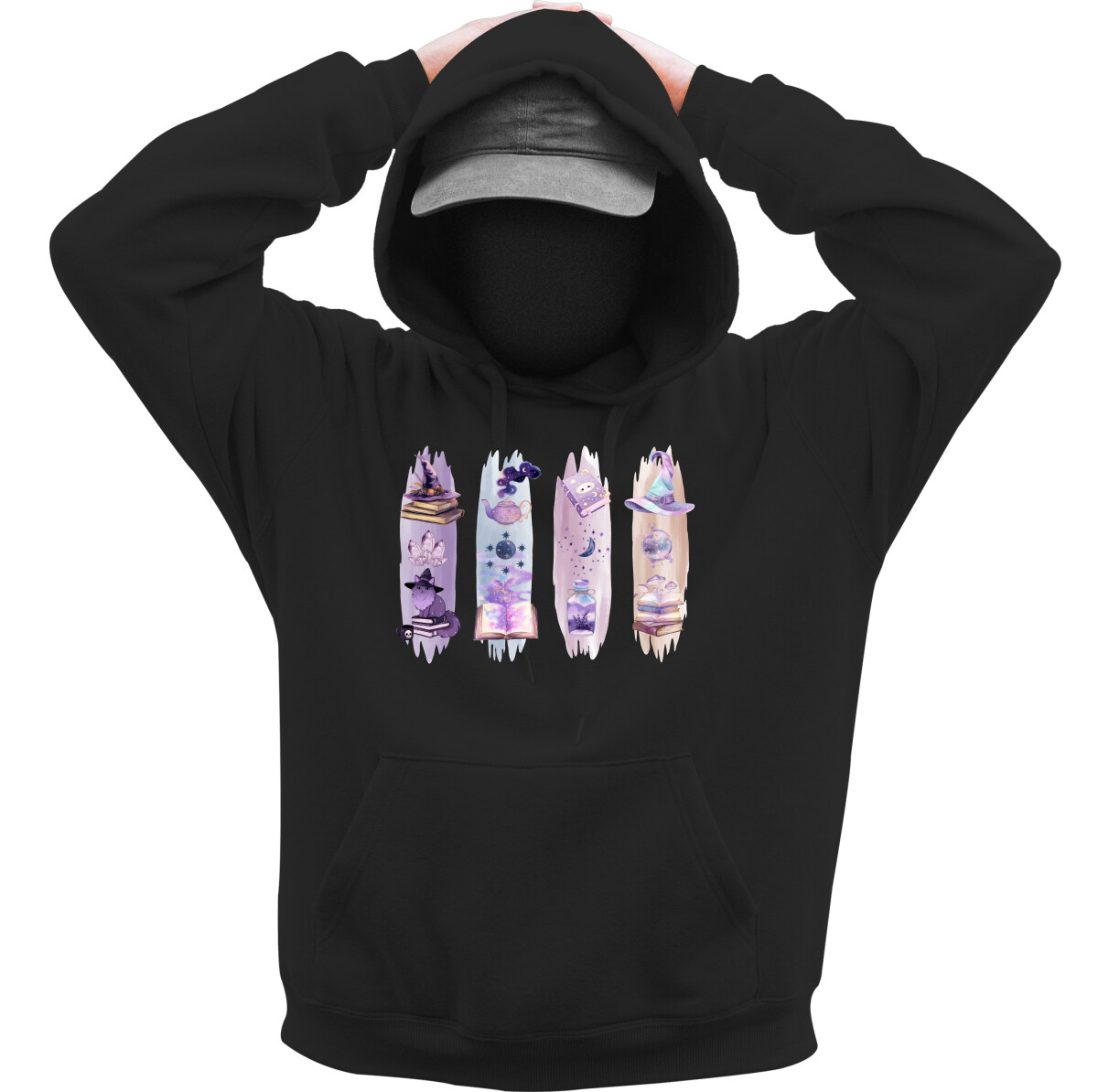 Kapucnis belebújós pulóver