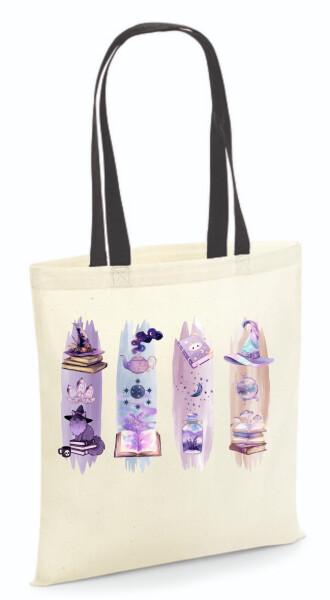 Vászontáska - színes fülű 