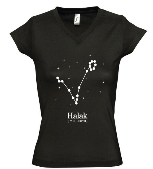 Női V nyakú póló