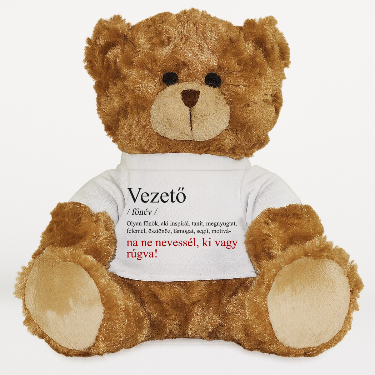 Plüssmaci egyedi pólóval