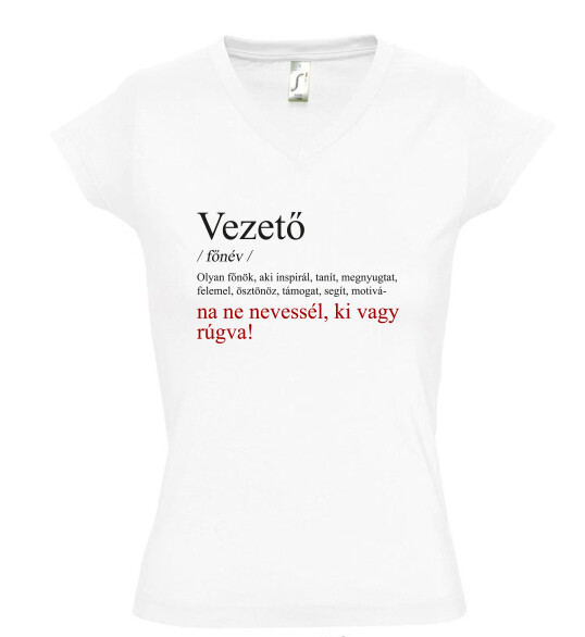 Női V nyakú póló