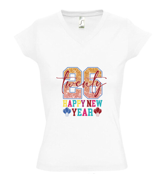 Női V nyakú póló