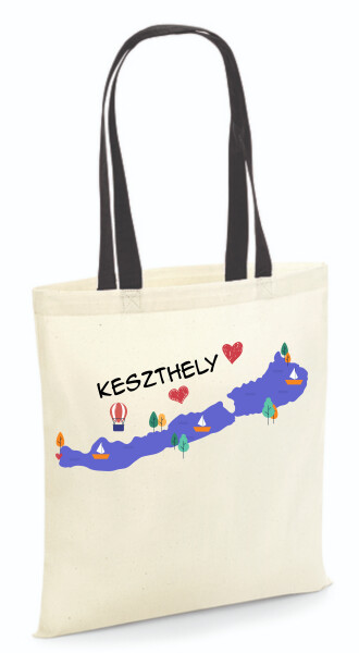 Vászontáska - színes fülű 