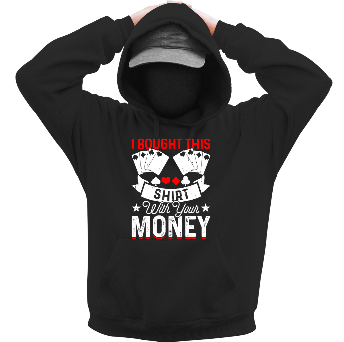 Kapucnis belebújós pulóver