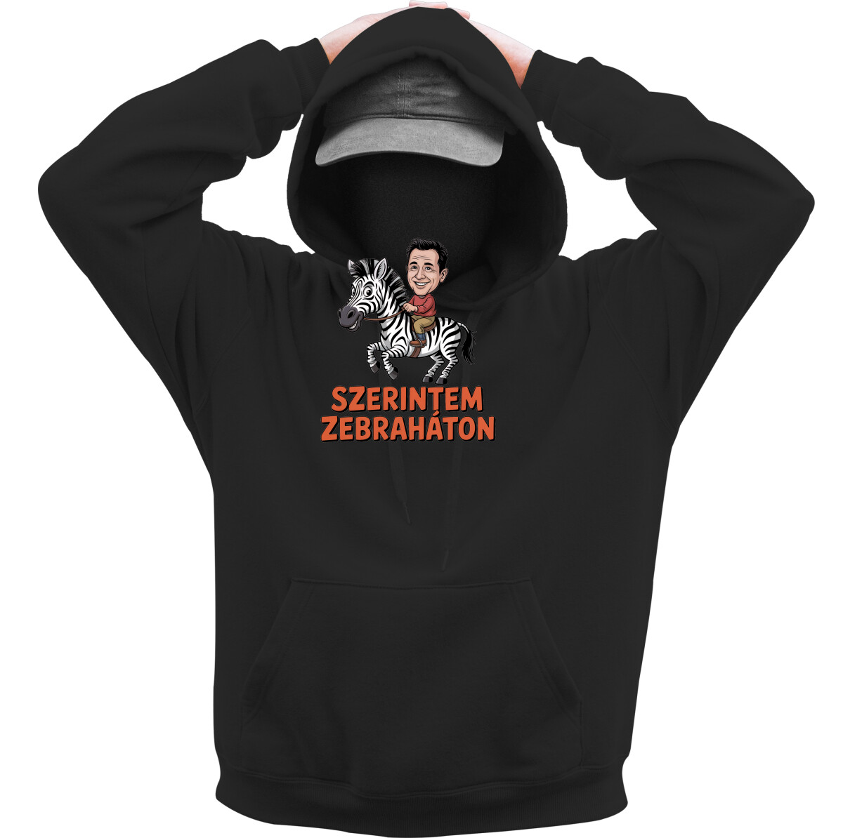 Kapucnis belebújós pulóver