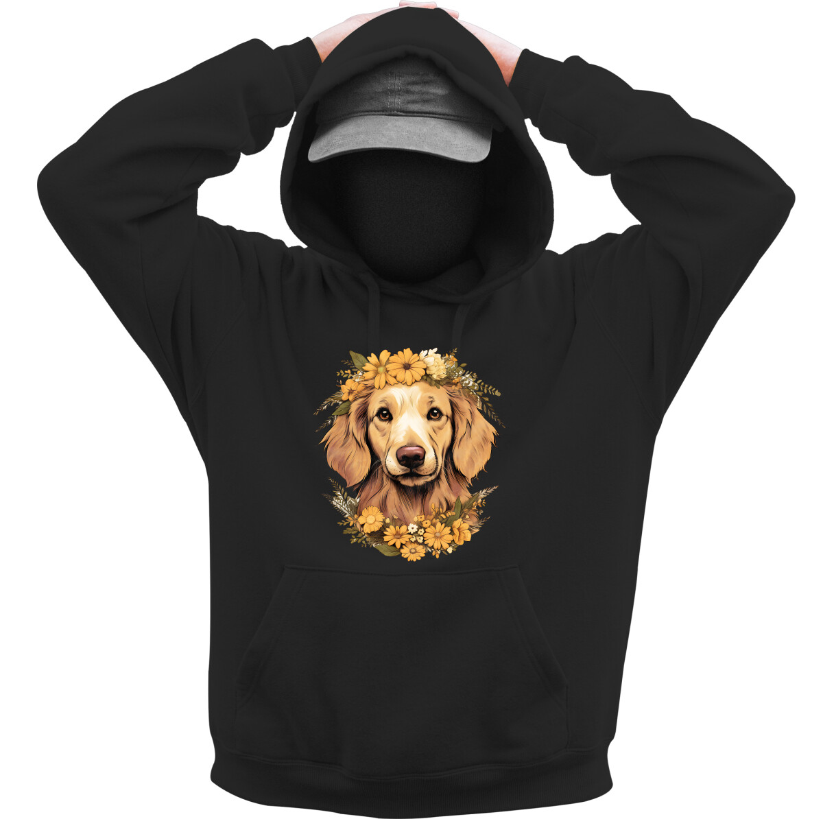 Kapucnis belebújós pulóver