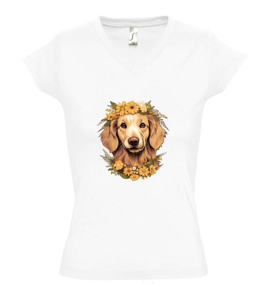 Női V nyakú póló