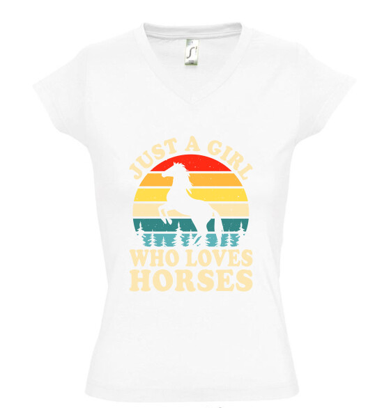 Női V nyakú póló