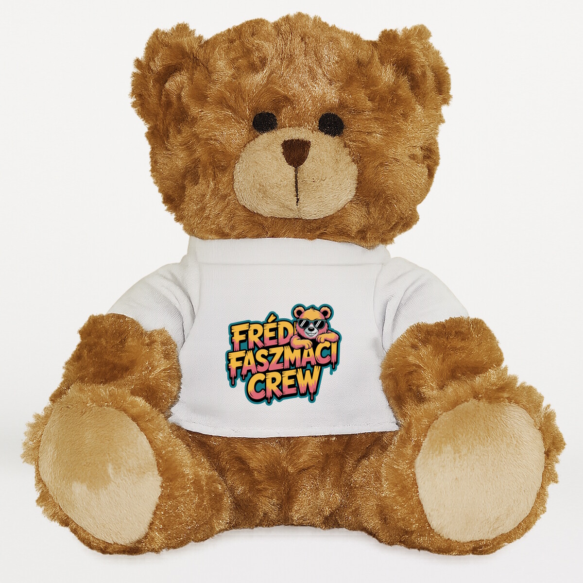 Plüssmaci egyedi pólóval
