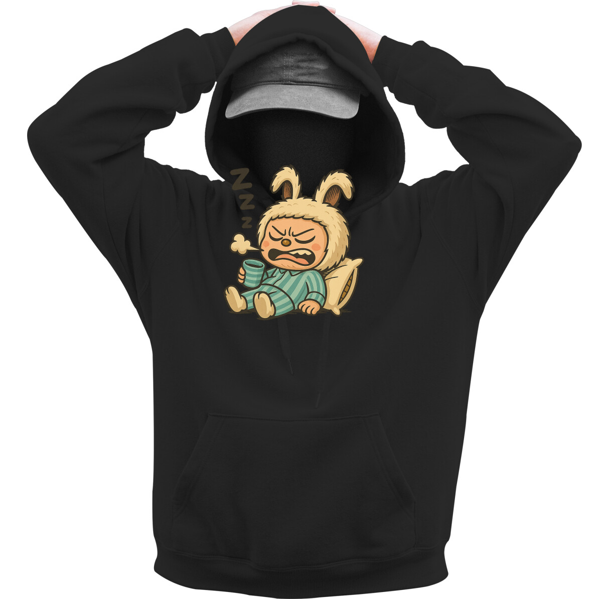 Kapucnis belebújós pulóver