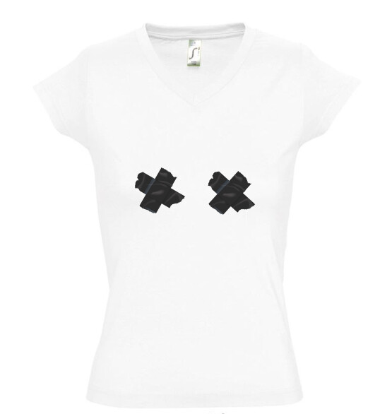 Női V nyakú póló