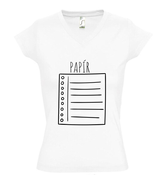 Női V nyakú póló