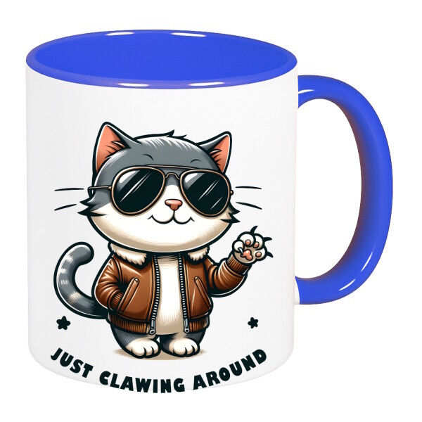 Színes fülű és belsejű bögre