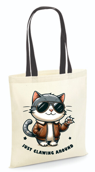 Vászontáska - színes fülű 