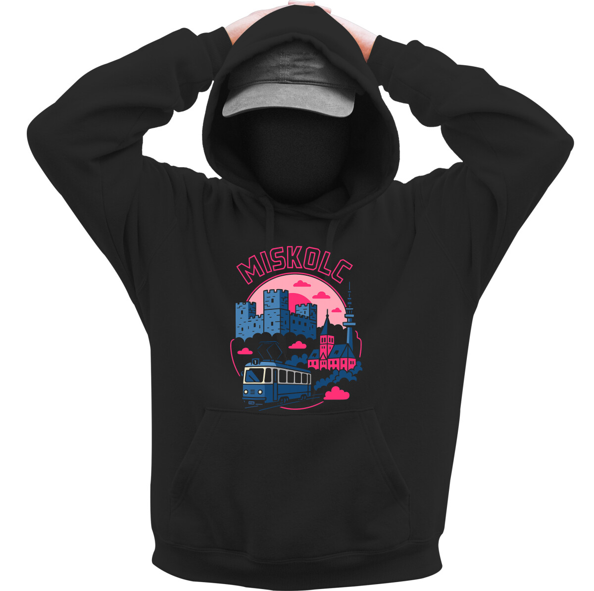 Kapucnis belebújós pulóver