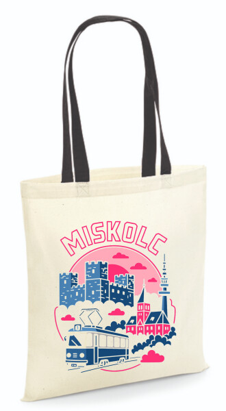 Vászontáska - színes fülű 