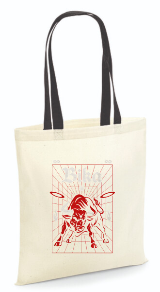 Vászontáska - színes fülű 