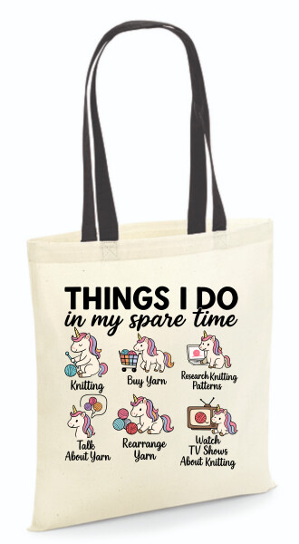 Vászontáska - színes fülű 