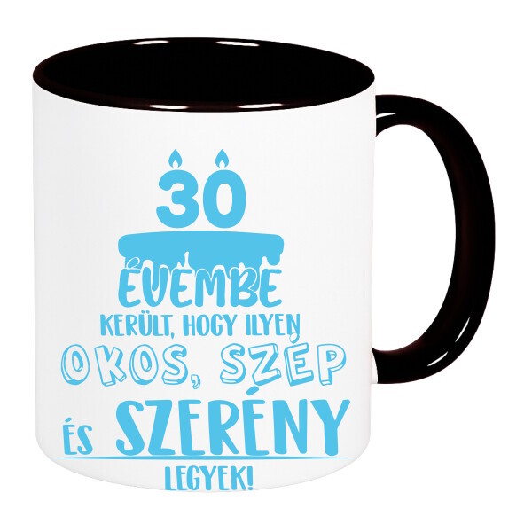 Színes fülű és belsejű bögre