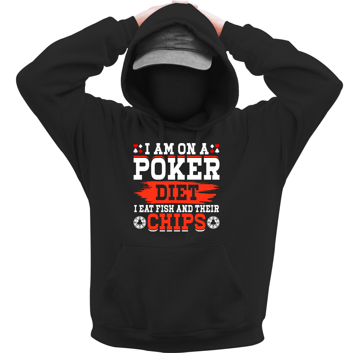 Kapucnis belebújós pulóver