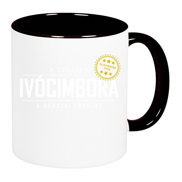 Színes fülű és belsejű bögre