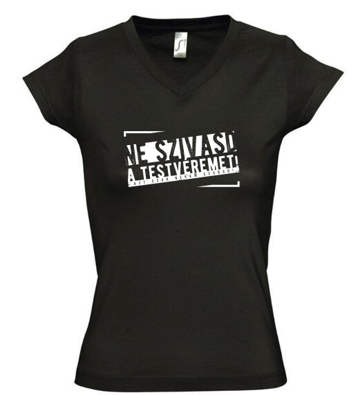 Női V nyakú póló
