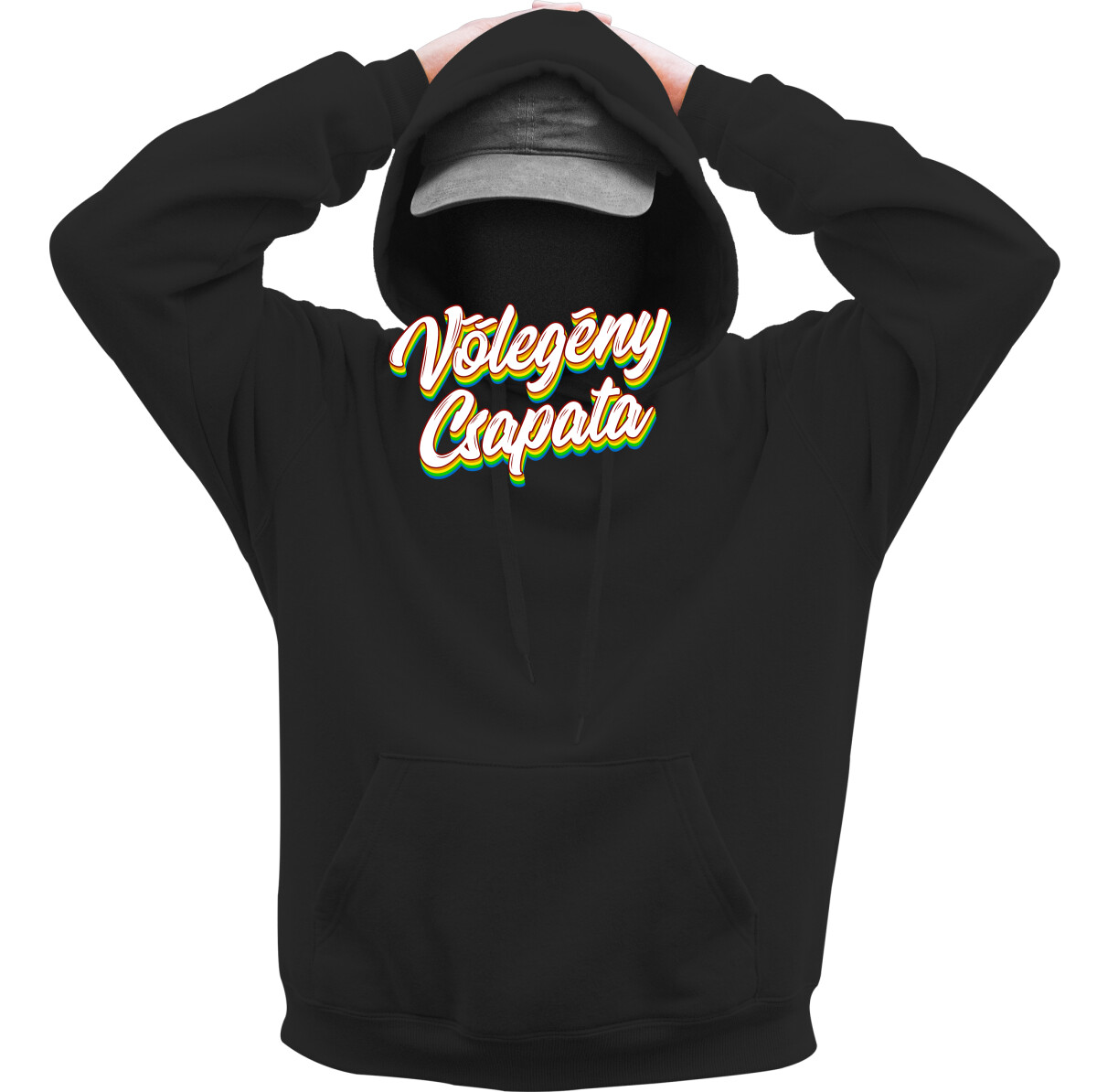 Kapucnis belebújós pulóver