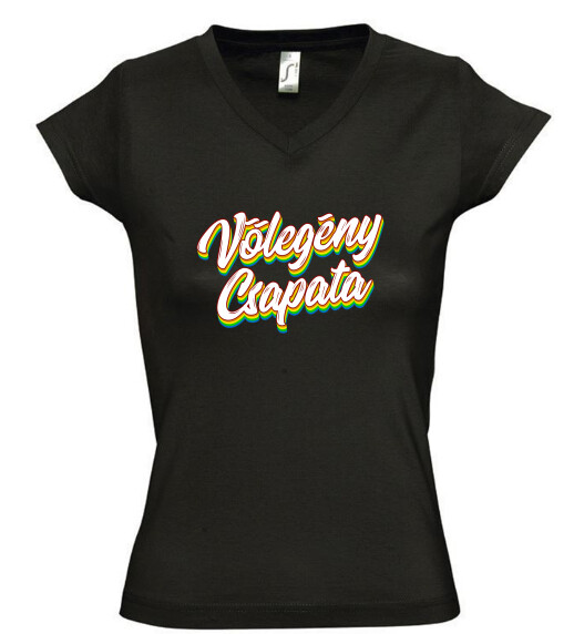 Női V nyakú póló